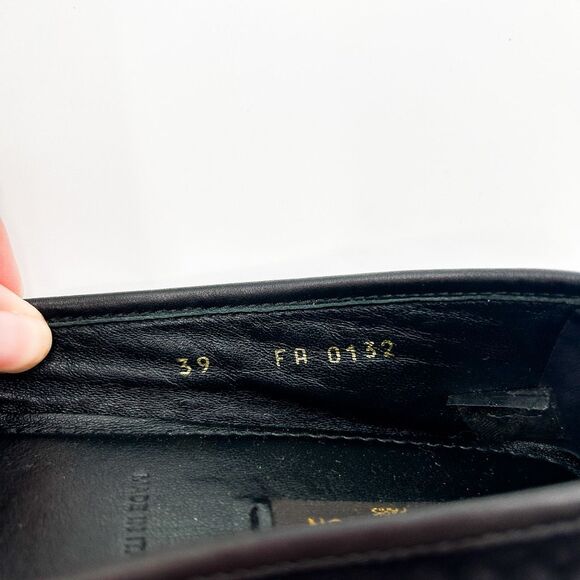Louis Vuitton Black Leather Monogram Flats LV Size 39, 9 - Picture 10 of 13